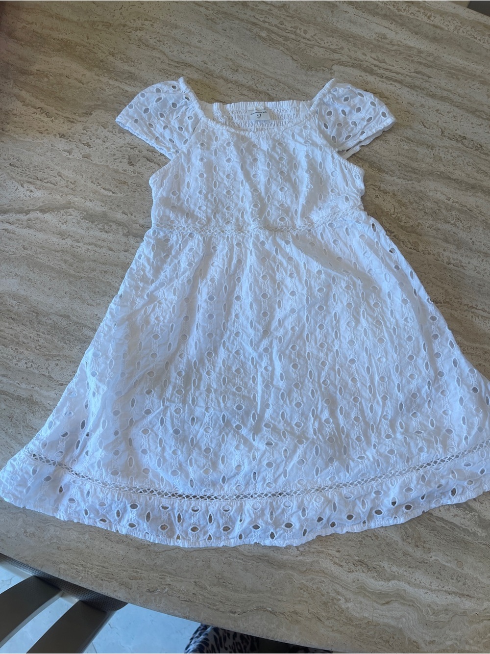 Abercrombie Kids White Eyelet Cotton Kids Dress (7/8)